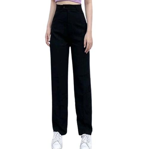 Quần ống rộng nữ lưng cao ống suông dài 100cm công sở đẹp cao cấp HIJUNE QT03