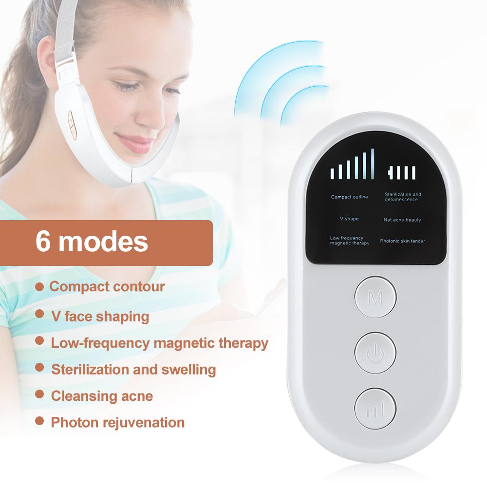 Cằm V-Dòng Lên Nâng Máy Dây Đèn LED Màu Xanh Dương Quang Trị Liệu Mặt Nâng Giảm Béo Rung Máy Massage Đôi Cằm Giảm Tốc