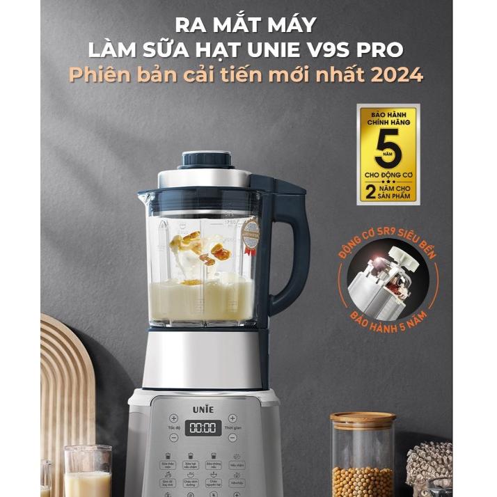 Máy Làm Sữa Hạt Unie V9s Pro 2024, 1.75Lit - 1800w, Động Cơ Êm Hơn Bền Bỉ Hơn, hàng chính hãng
