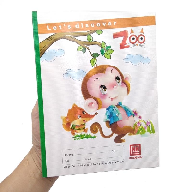 Combo 5 Tập Class Zoo - Ô Ly 96 Trang ĐL 100g/m2 - Hồng Hà 0427 (Mẫu Màu Giao Ngẫu Nhiên)