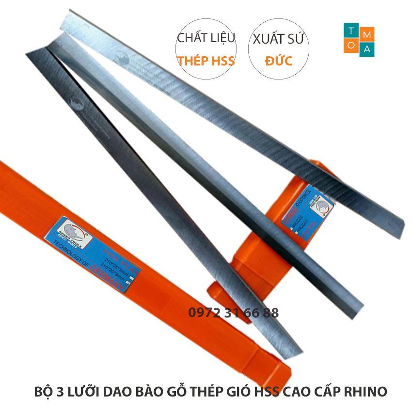 BỘ 3 LƯỠI DAO BÀO GỖ THÉP HSS CAO CẤP RHINO 510x30x3MM CỦA ĐỨC