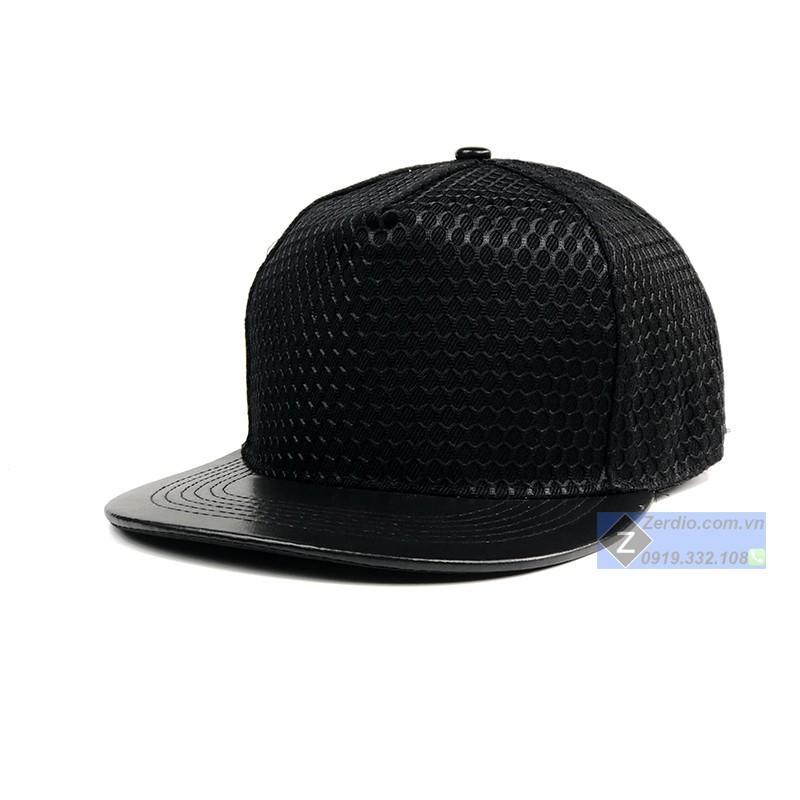 Nón nam snapback Classic đen trơn lưỡi trai cực chất - SN72