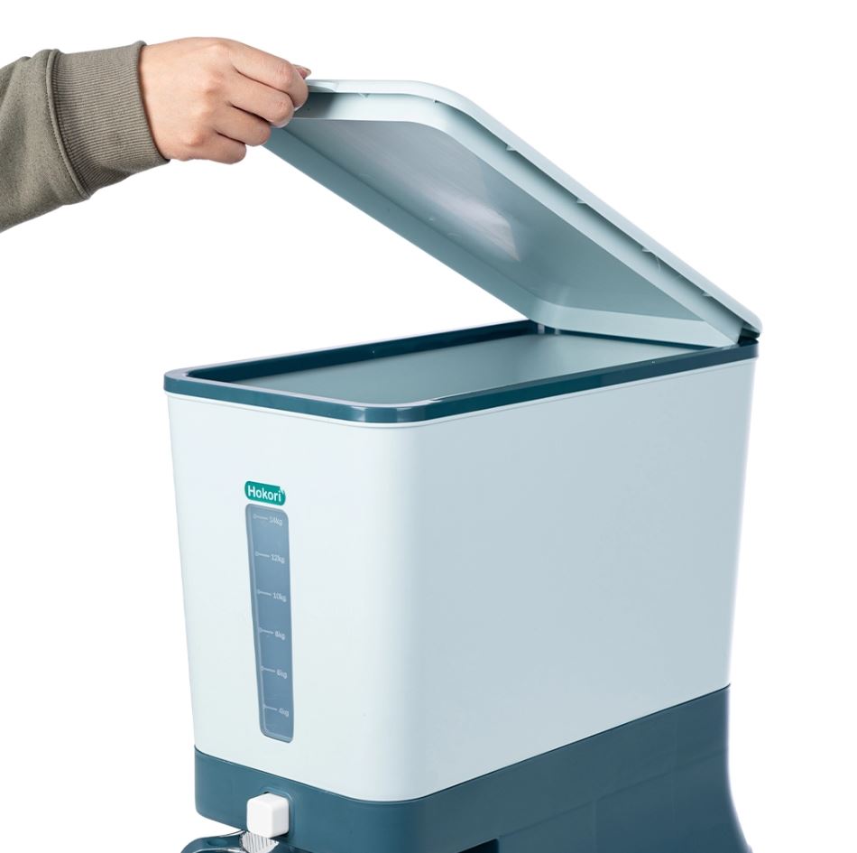 Thùng đựng gạo tiện ích 10kg có ca đong cao cấp Hokori 5338 Nhựa Việt Nhật - Giao màu ngẫu nhiên