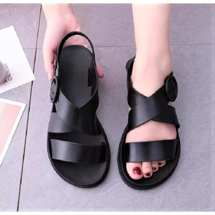 Giày Sandal Nữ Nhựa Dẻo IDEP Đi Mưa Hapu (Đen, Hồng, Kem) - GL008