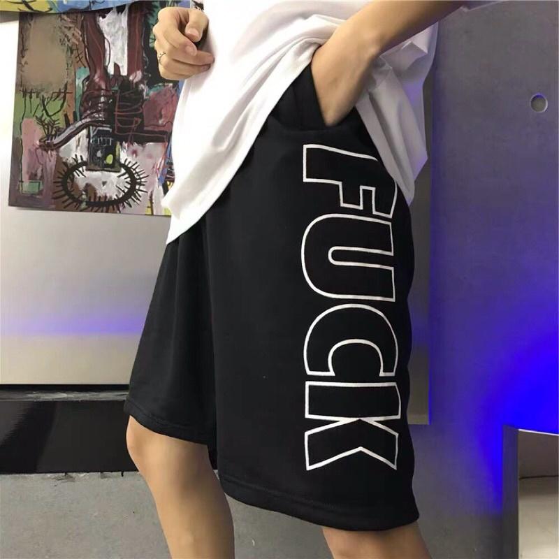 Quần thun lửng nam nữ chất thun hai da in FUCK 3 size M,L từ ,XL từ