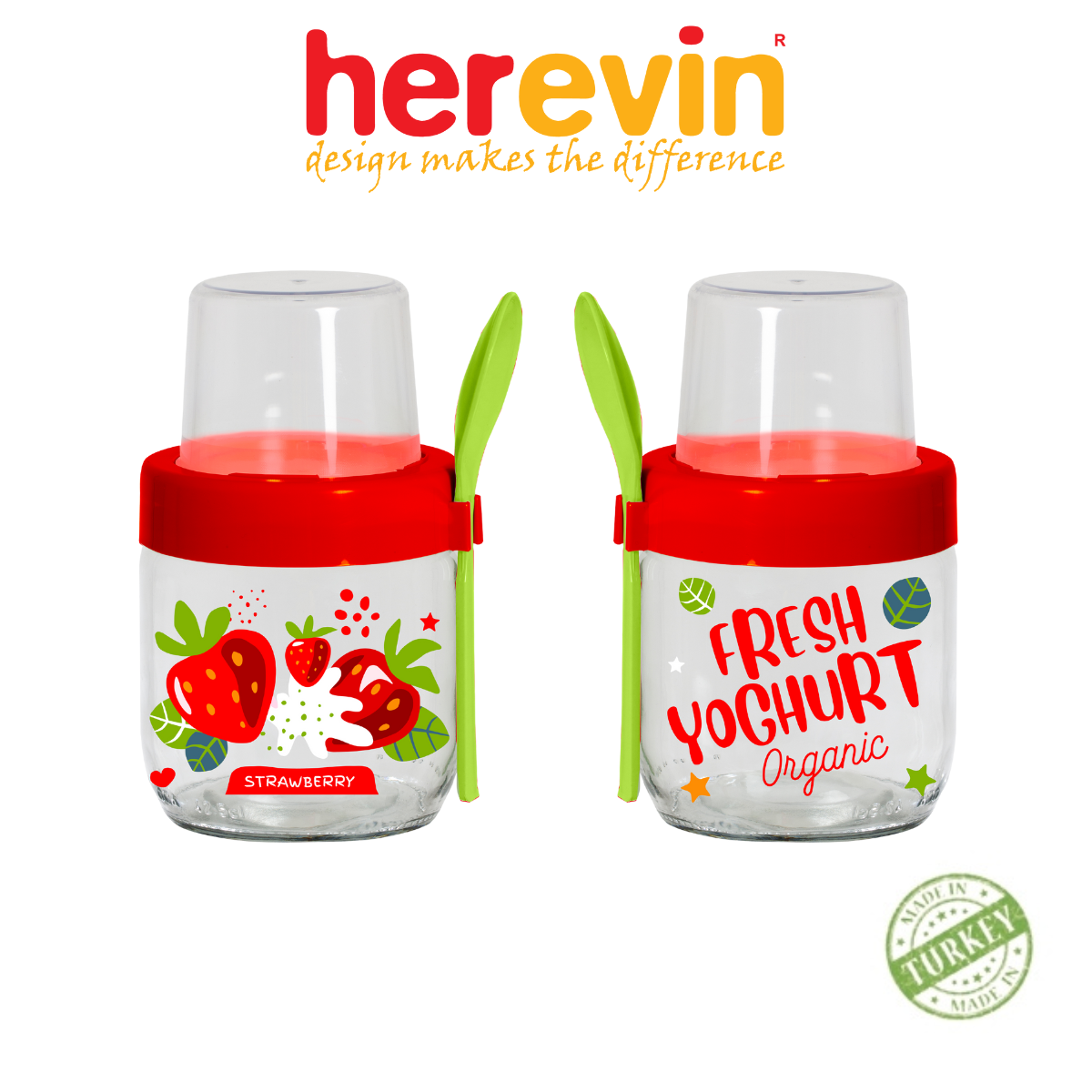 Bộ 3 Hũ Yogurt Thuỷ Tinh Herevin 425ml - HEHU131615-802