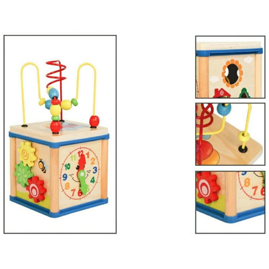 Đồ Chơi Xếp Hình 4 Mặt - Đa Chức Năng 5in1 Bằng Gỗ Giúp Bé Phát Triển Toàn Diện