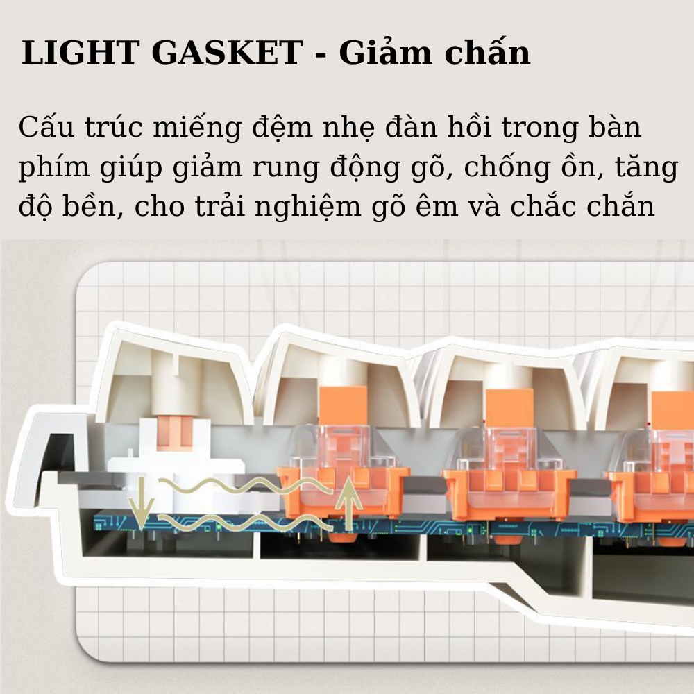 Bàn Phím Cơ Hotswap Không Dây GK102 LANGTU Ban Phim Máy Tính Văn Phòng Có Đèn Led LT09 Hàng Chính Hãng