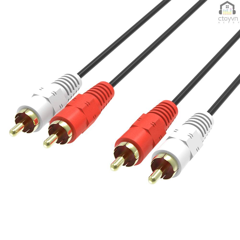 Dây cáp âm thanh chuyển đổi 2 RCA đực sang 2 đầu RCA dài 1.5m màu đen cho bộ khuếch đại âm thanh DVD TV CD