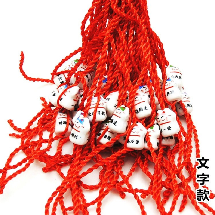 Vòng tay chỉ đỏ may mắn cao cấp thiết kế tinh xảo phụ kiện mèo bằng sứ hoặc 3 chiếc lục lạc – J062