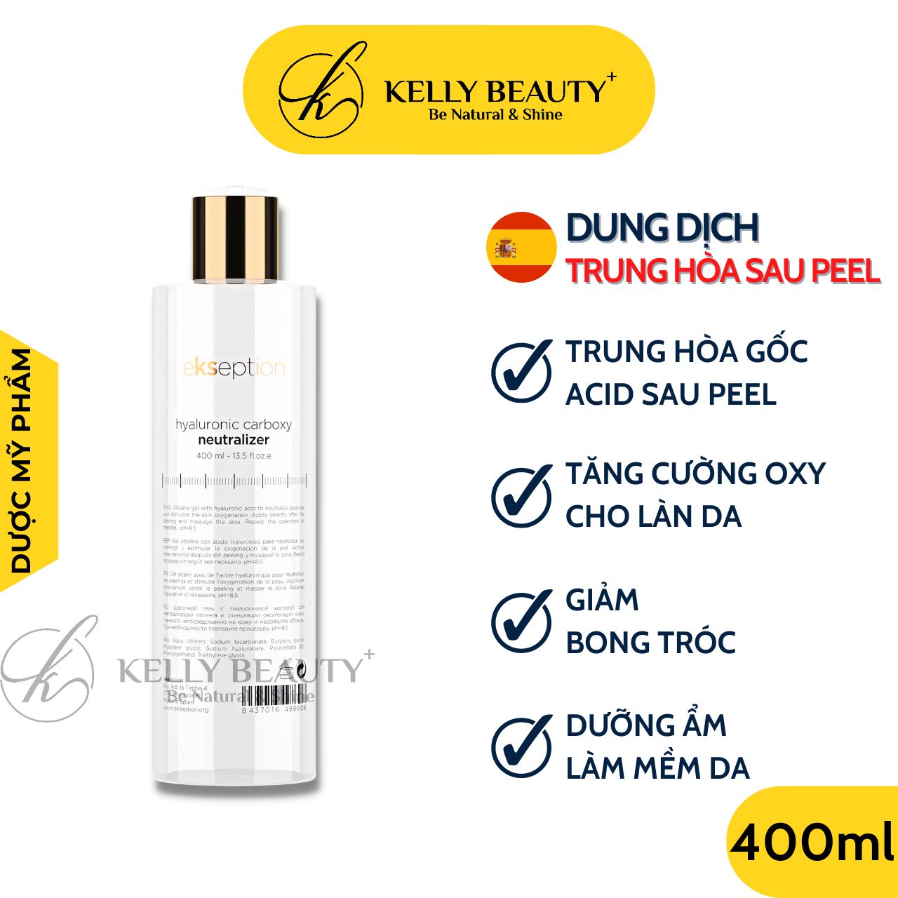 Dung Dịch Trung Hòa Sau Peel - ekseption Hyaluronic Carboxyl Neutralizer - Giảm Bong Tróc, Ngừa Kích Ứng - Kelly Beauty