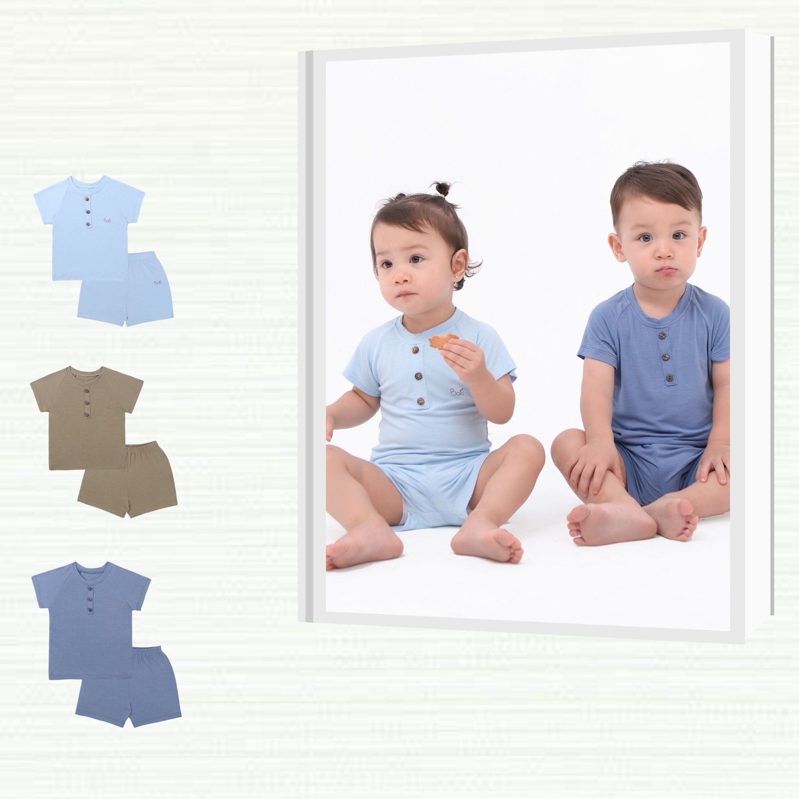 Bộ cộc tay cổ trụ  ,chất vải 100% cotton mềm mịn cho bé trai , bé gái ( 6m -4y )