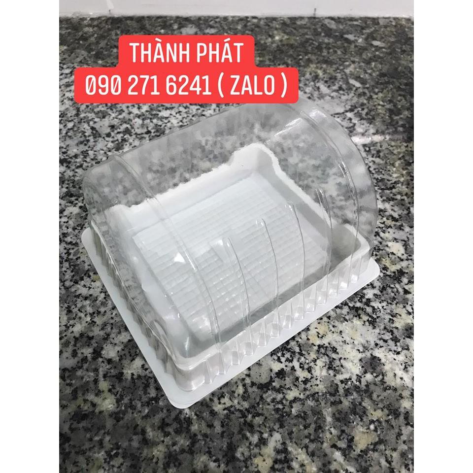 100 Hộp H22 - Hộp nhựa bánh bông Lan cuộn ngắn - Hộp bánh bông Lan nhỏ