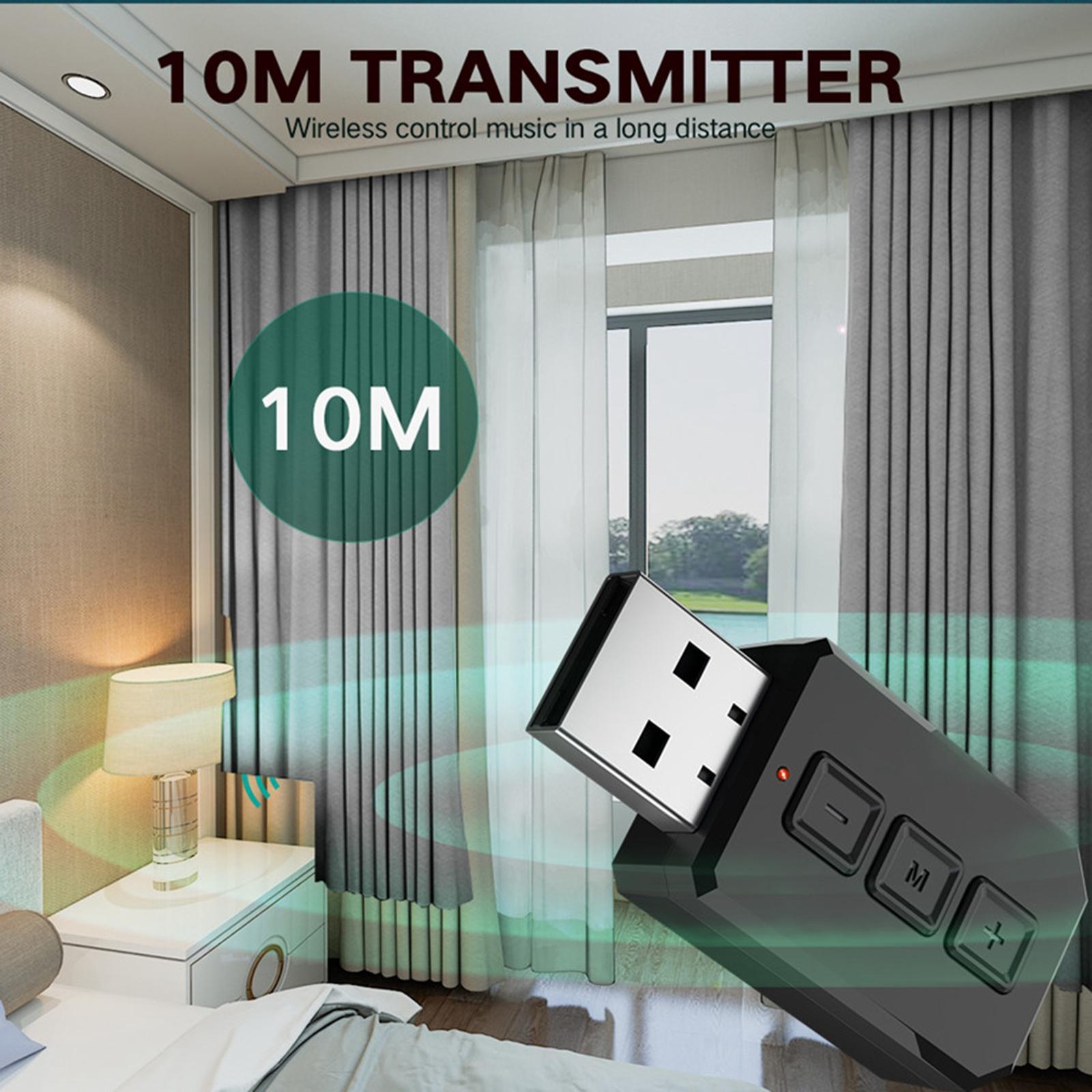 Bluetooth USB 5.0  and Receiver, 2-in-1 Wireless 3.5mm Adapter for TV