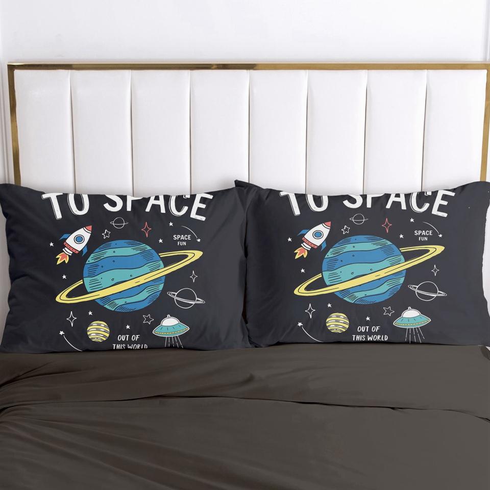 Gối Vỏ Gối 50X70 50X75 50X80 50X90 80X80 70X70 Trang Trí Gối Hoạt Hình Trẻ Em Bộ Chăn Gối Cho Bé Không Gian Nhà Du Hành Vũ Trụ