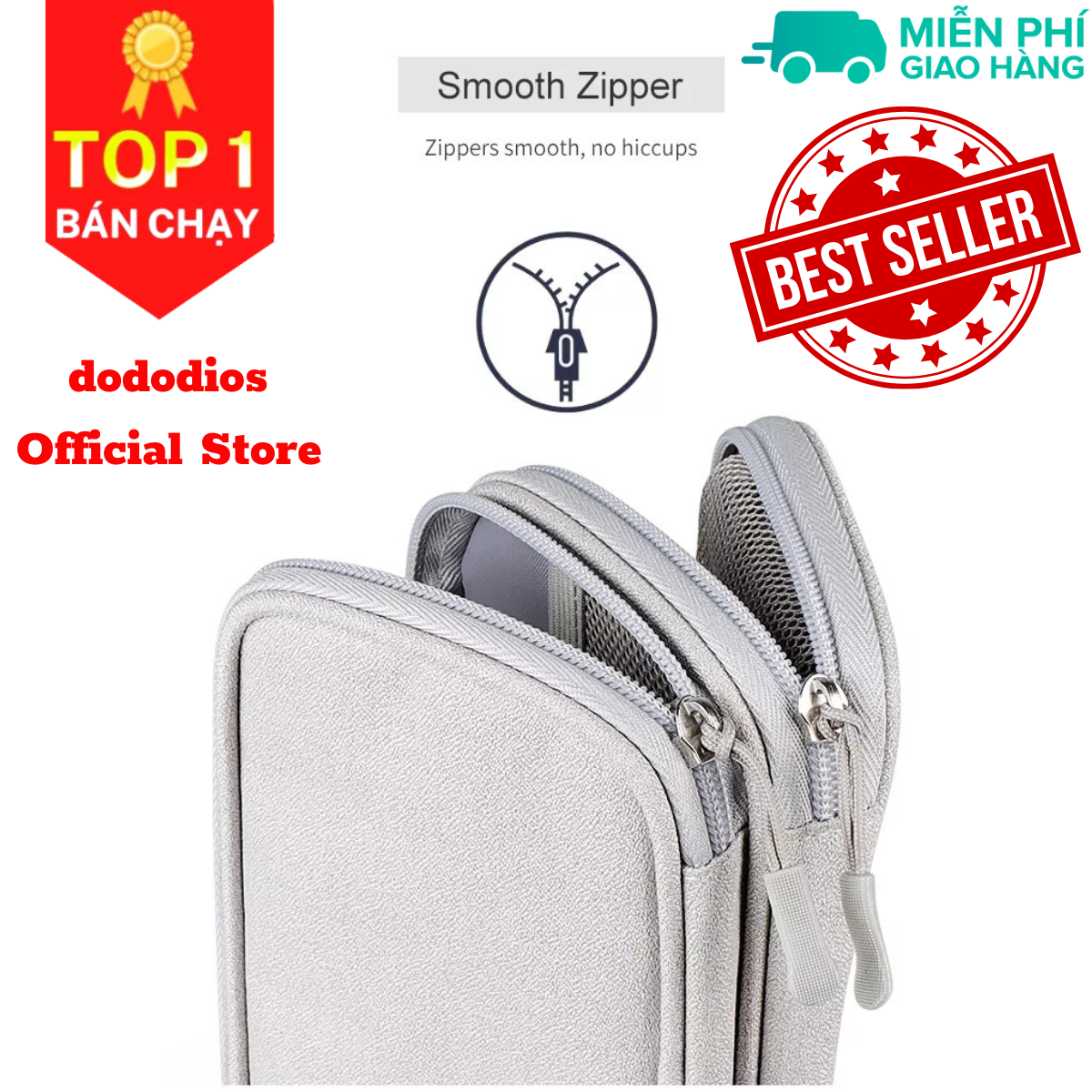 Túi đựng phụ kiện công nghệ đựng pin sạc dự phòng, điện thoại, cáp sạc usb, tai nghe có quai cầm, Túi Đựng Phụ Kiện Công Nghệ Có Quai Cầm, Chống Nước - Hàng Chính Hãng dododios