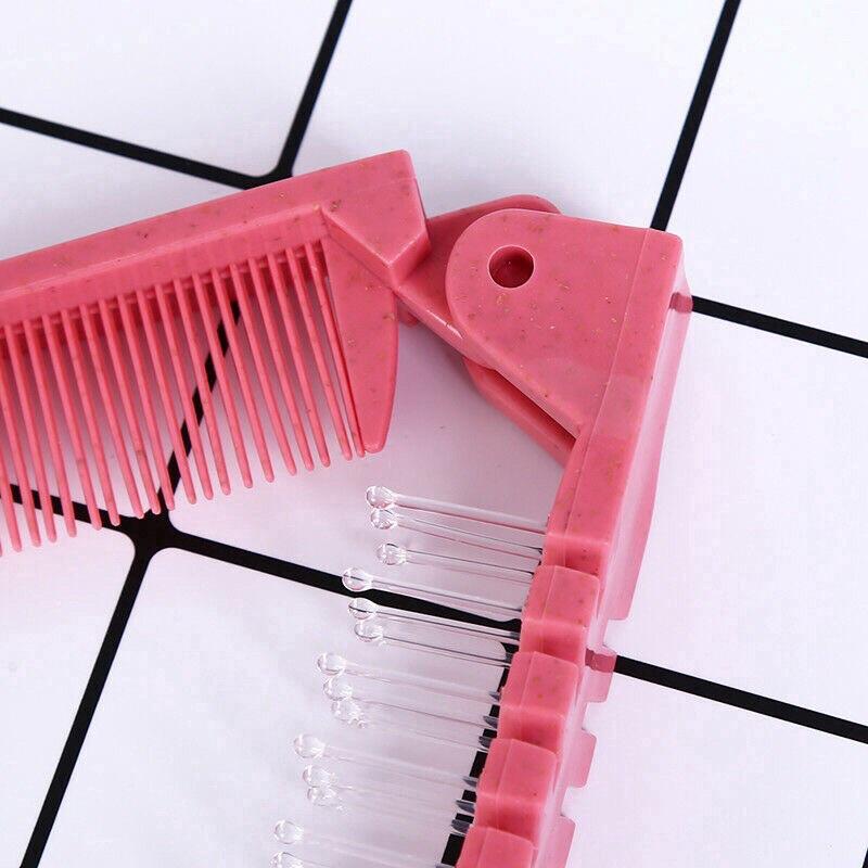Lược chải tóc gấp gọn tiện lợi hai đầu lược thưa và lược dày
