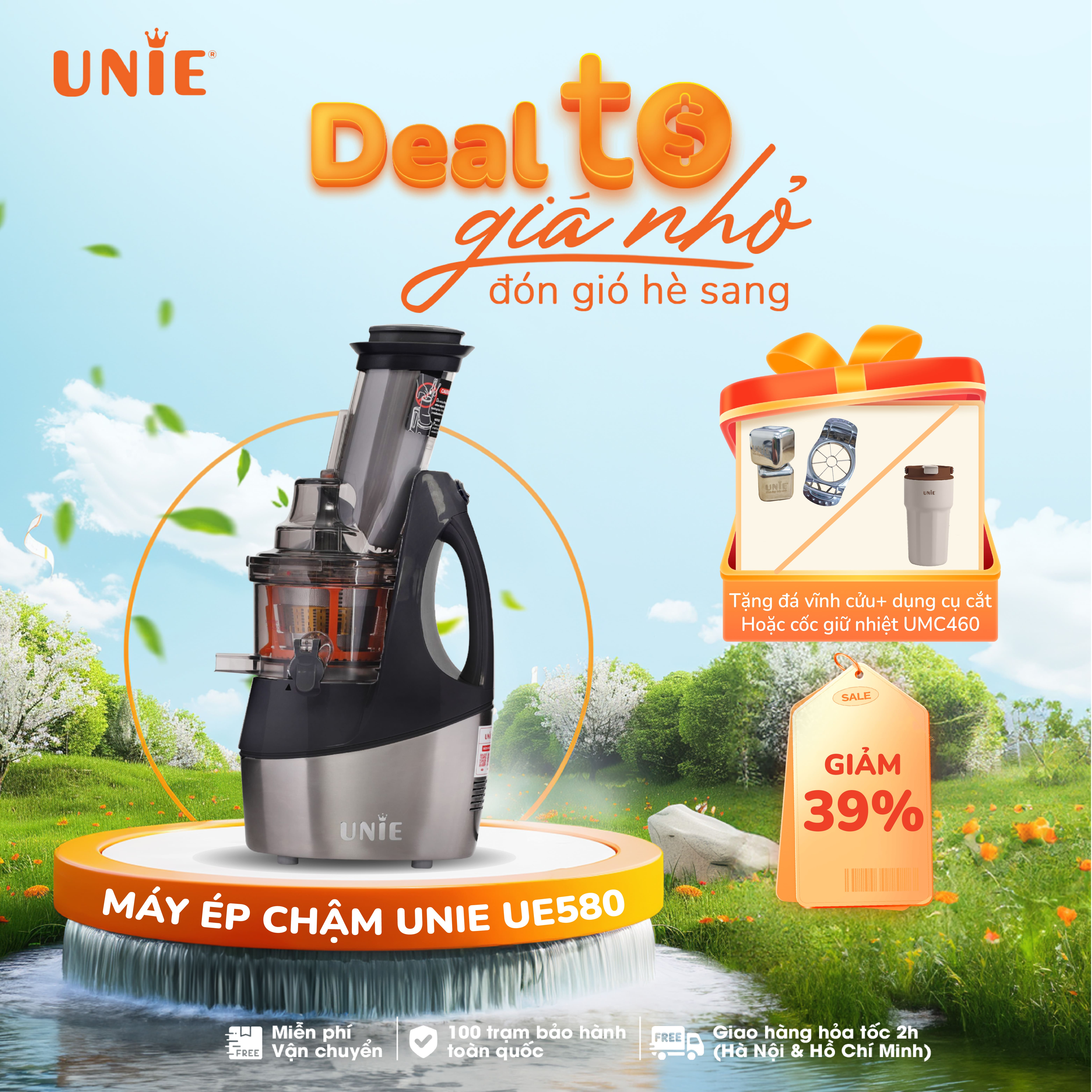 Máy Ép Chậm Unie Ue - 580 - Hàng Chính Hãng