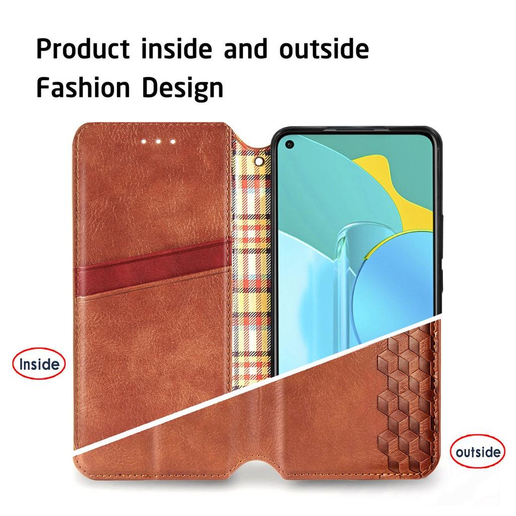 Bao da điện thoại nắp gập có ngăn đựng thẻ cho Oppo A53 A9 2020 A5 A8 A31 A92 A52 Realme C11 C12 C15 X50 X7 Pro