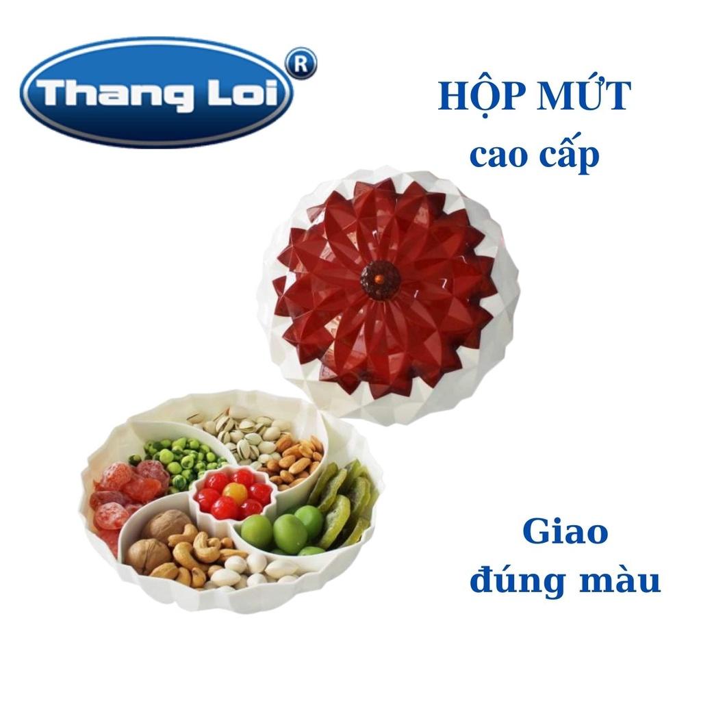 Hộp mứt hình tròn 5 ngăn cao cấp