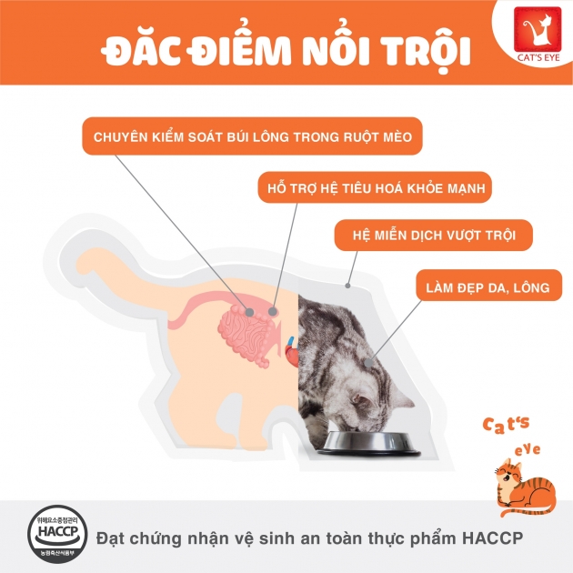 [1KG] - Thức ăn hạt cho mèo mọi lứa tuổi Tuổi Cat's eye nhập khẩu Hàn Quốc ( túi zip )