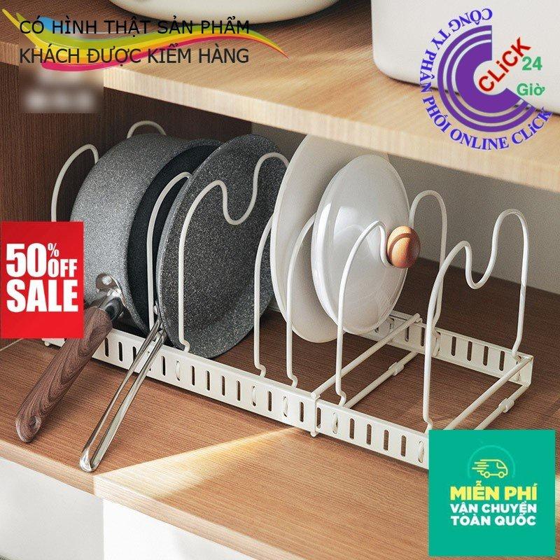 Kệ/Giá Úp Nồi Chảo, Úp Vung Sơn Tĩnh Điện Có Thể Điều Chỉnh Chiều Dài - Hàng Cao Cấp