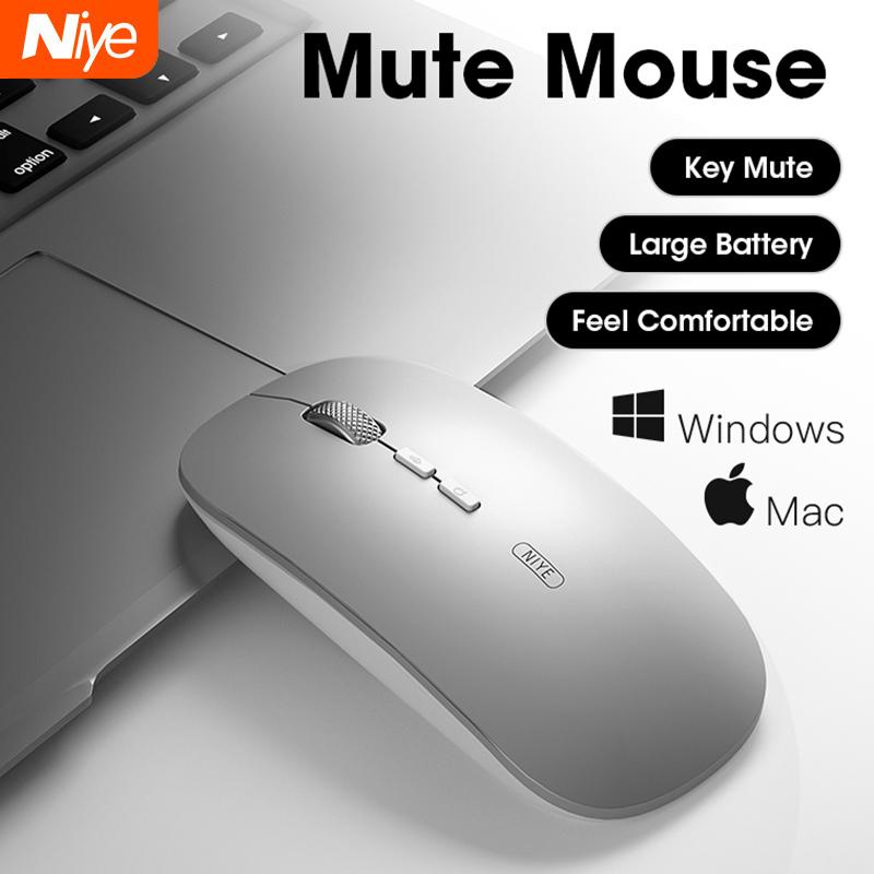 Chuột Không Dây Máy Tính Bluetooth Im Lặng PC Mause Sạc Ergonomic Mouse 2.4Ghz USB Chuột Quang Cho Laptop