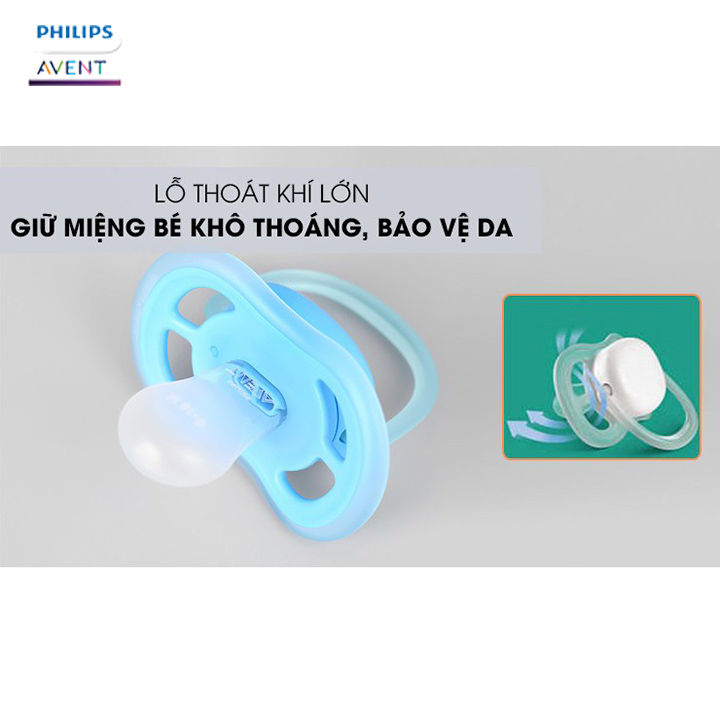 Ty giả Philips Avent ty ngậm giả Núm ti giả ngậm thông khí chỉnh nha Không chứ BPA an toàn cho bé hàng chính hãng Tặng móc khóa xinh xắn thương hiệu Bamboo Life