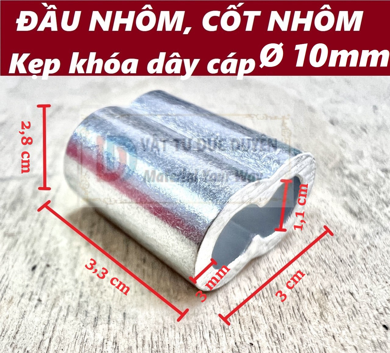 Đầu nhôm cốt nhôm khóa dây cáp Ø