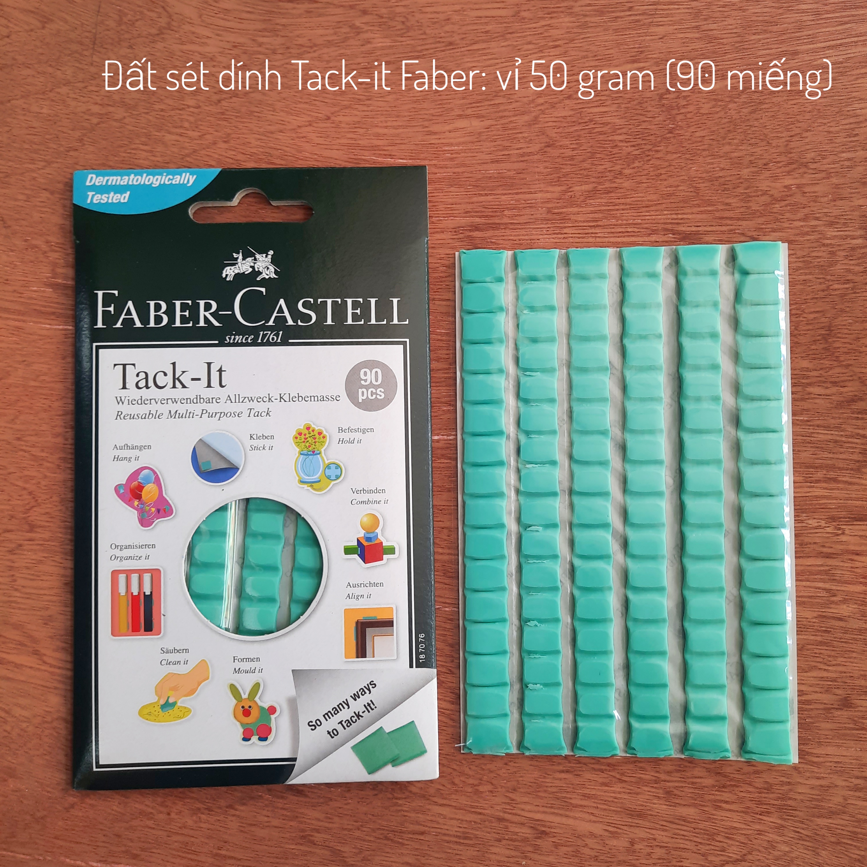 Đất sét dính Tack-it Faber-Castell vỉ 50gram  (90 miếng)