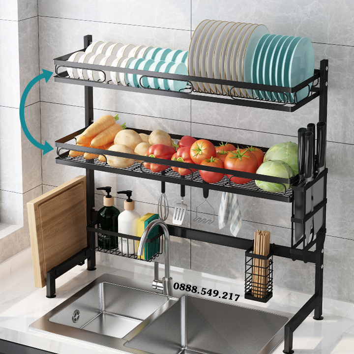 Kệ Bát Đĩa 2 Tầng. Kệ Úp Chén Đĩa 2 Tầng Cao Cấp Mới