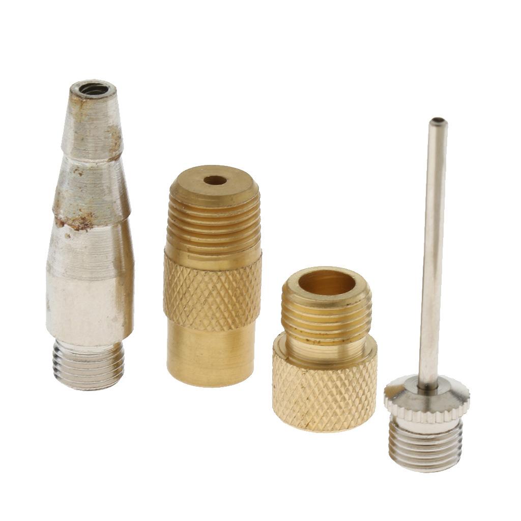 4Pcs Valve Adaptor Pump Ball Inflation Needle Nozzle Adaptor Kit