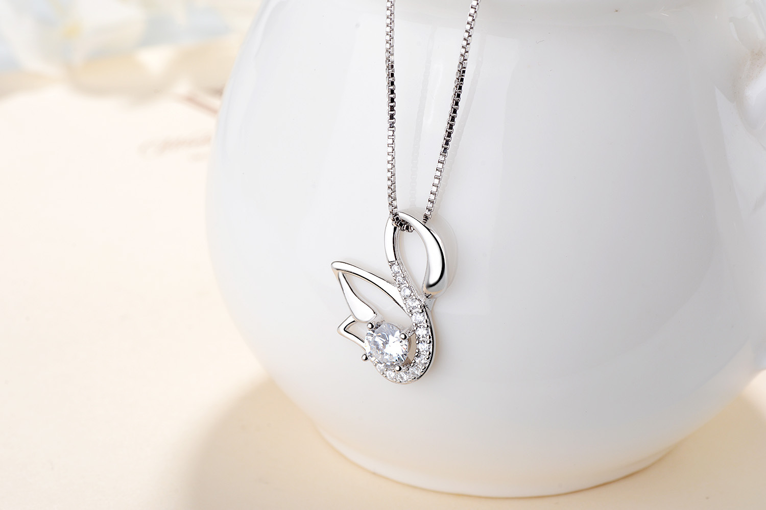 Mặt dây chuyền thiên nga thời trang S925 Sterling silver