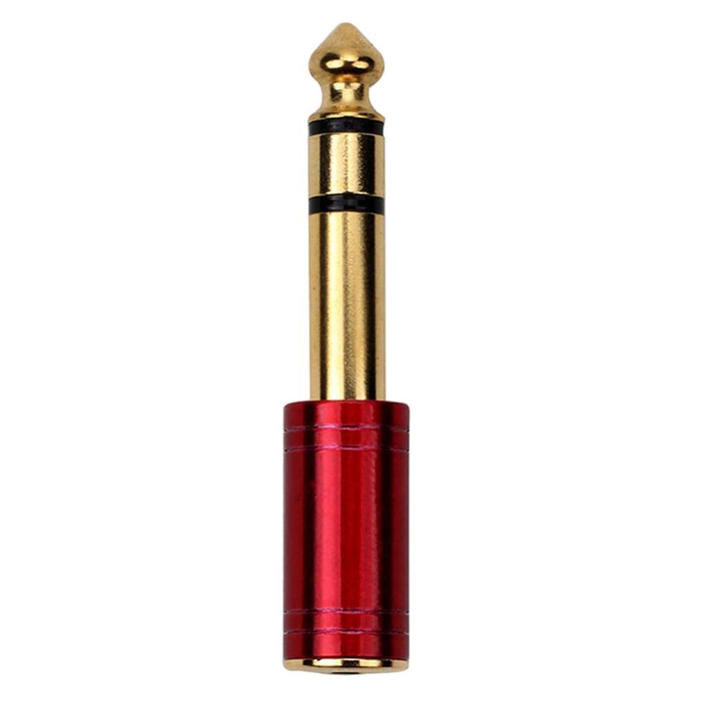 Metal 3.5mm Female to 6.5 Male Audio Stereo Headset Adapter Converter Red