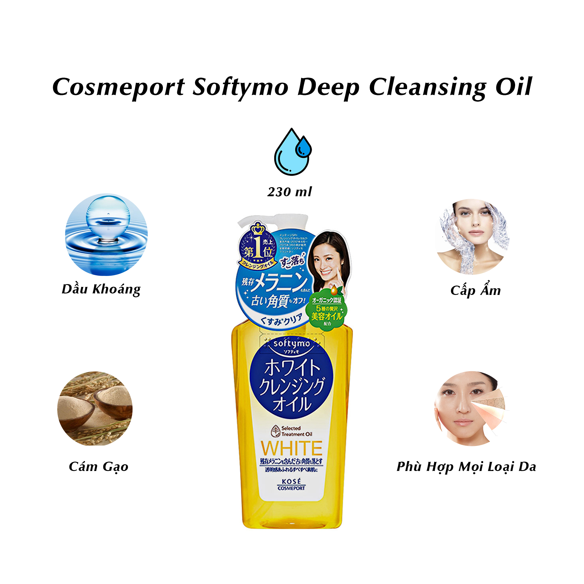 Dầu Tẩy Trang Kose Softymo White Cleansing Oil