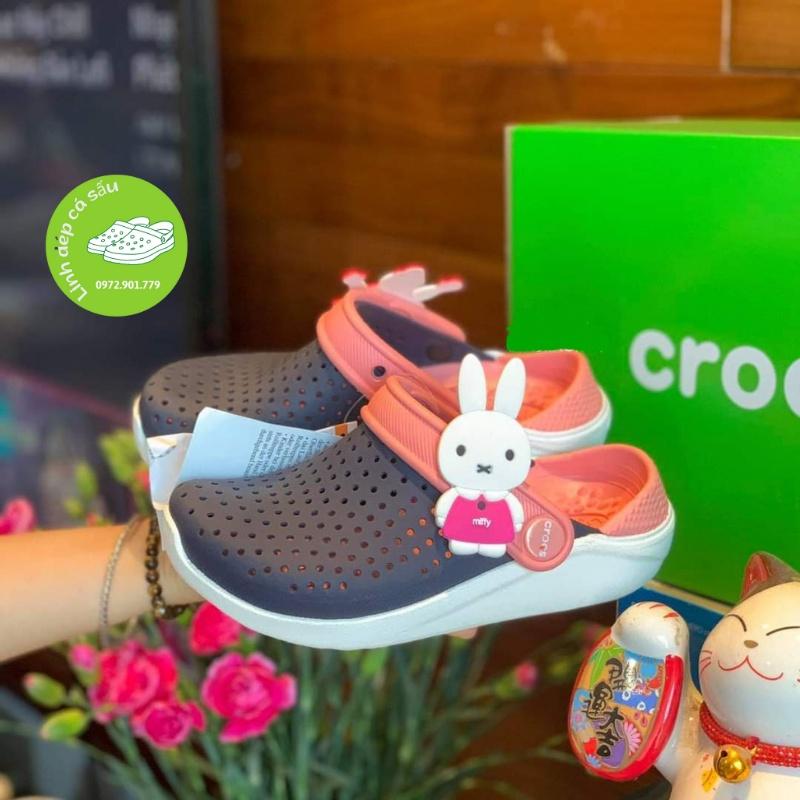 Dép sục trẻ em cross literide màu navy hồng êm mềm hàng xuất xịn, mẫu mới, full box