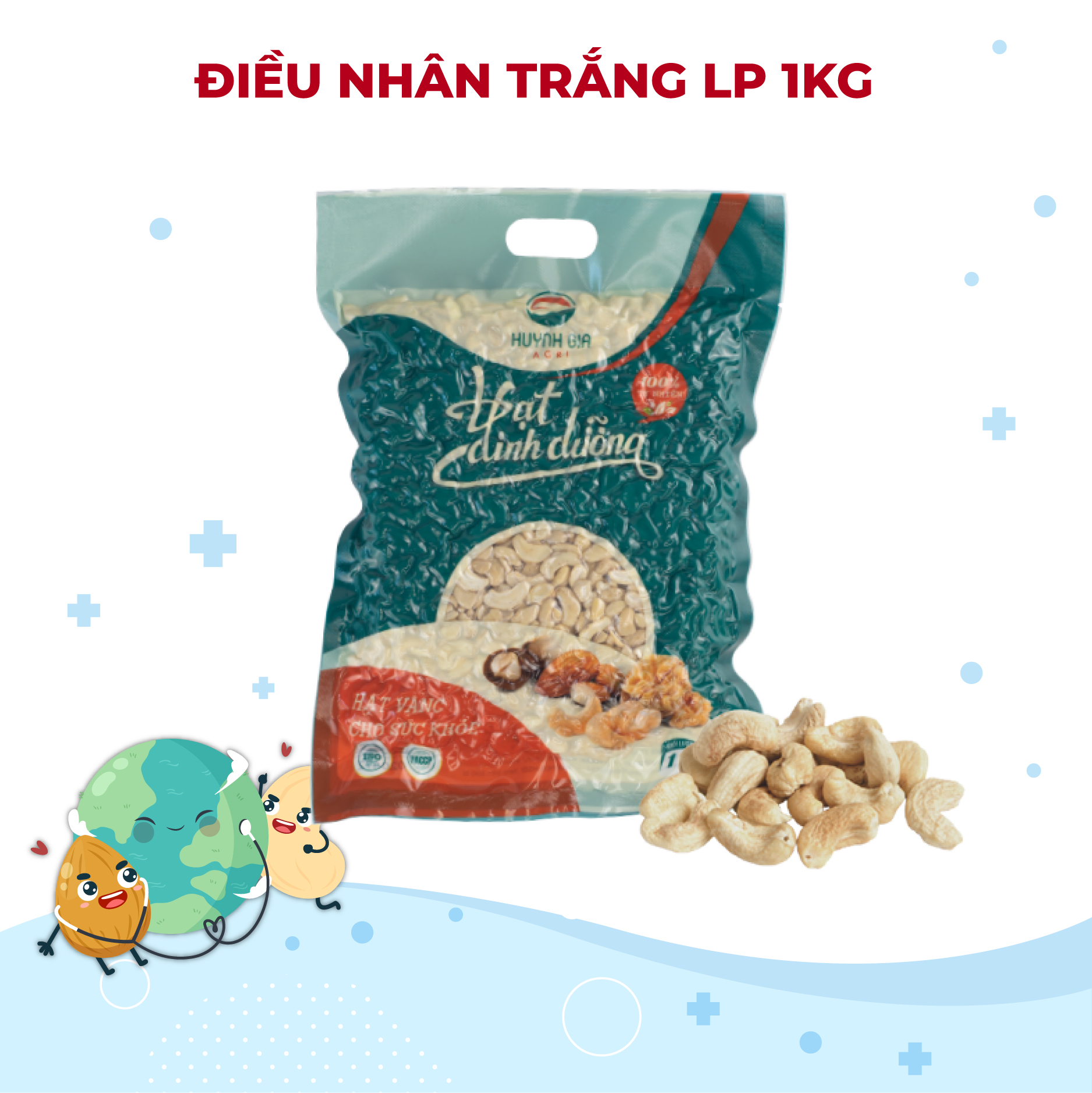 Hạt Điều Tươi Nhân Trắng Loại LP FAMINUTS Bịch Chân Không 1KG