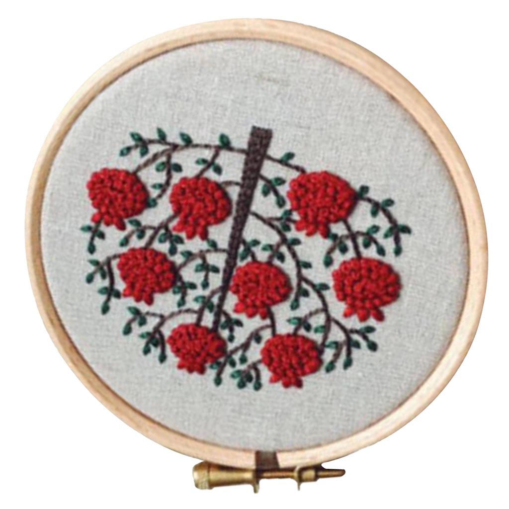 Cross Stitch Stamped Embroidery Kit with Embroidery Hoop - Flower