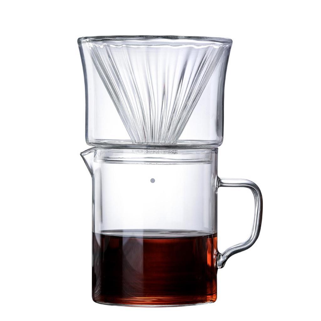 Glass Coffee Dripper Coffee Sharing Pot Removable Coffee Cone Brewer Filter