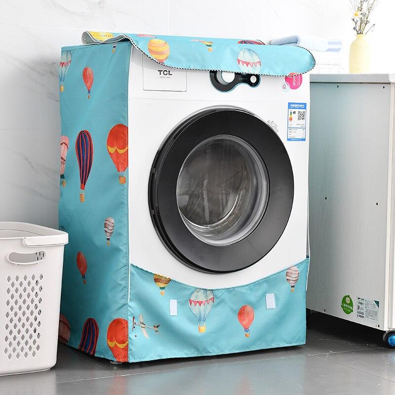 Washing Machine Cover Waterproof Home Polyester Roller Laundry Silver Coating Dustproof Case Cover