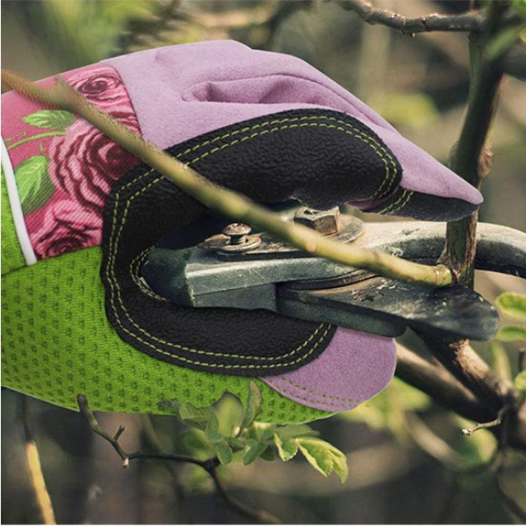 2 Pairs Long Gardening Gloves Oxford Clot/ Resistant Gloves Pink