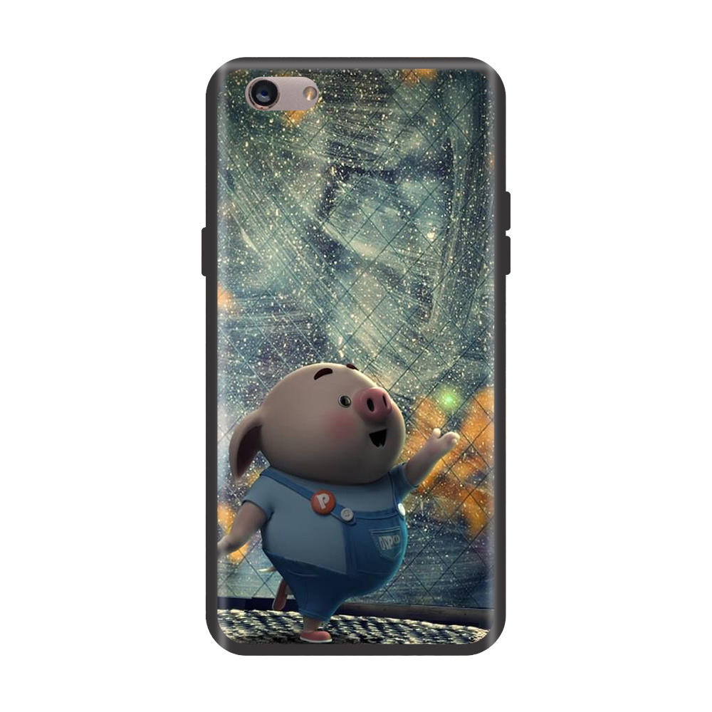 Ốp lưng TPU viền dẻo cho điện thoại OPPO F3 Hình Heo Con Chạy Bộ