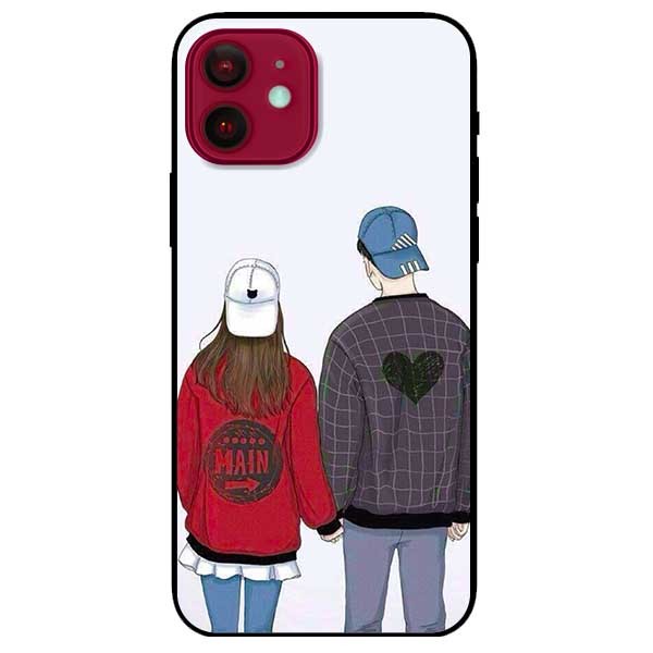 Ốp lưng dành cho Iphone 12 - 12 Pro mẫu Cặp Đôi Mũ Trắng Xanh