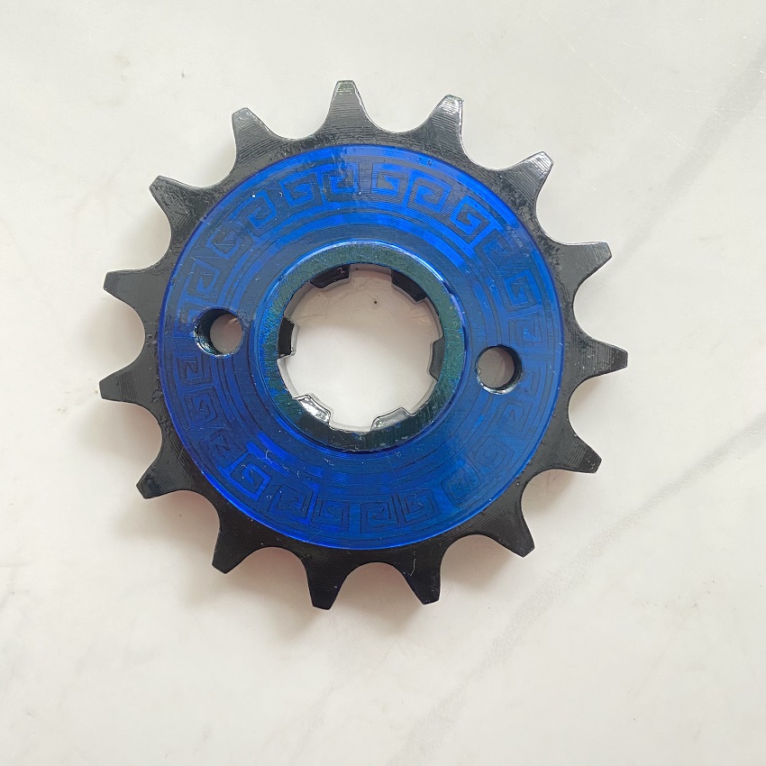 Nhông sên dĩa , Honda Winner 42T Hàng Thái nhập, NSD Winner 150, Winner X, màu VÀNG cực đẹp kết hợp với mẫu xéo lửalửa, nhông nhỏ có hoa văn siêu đẹp