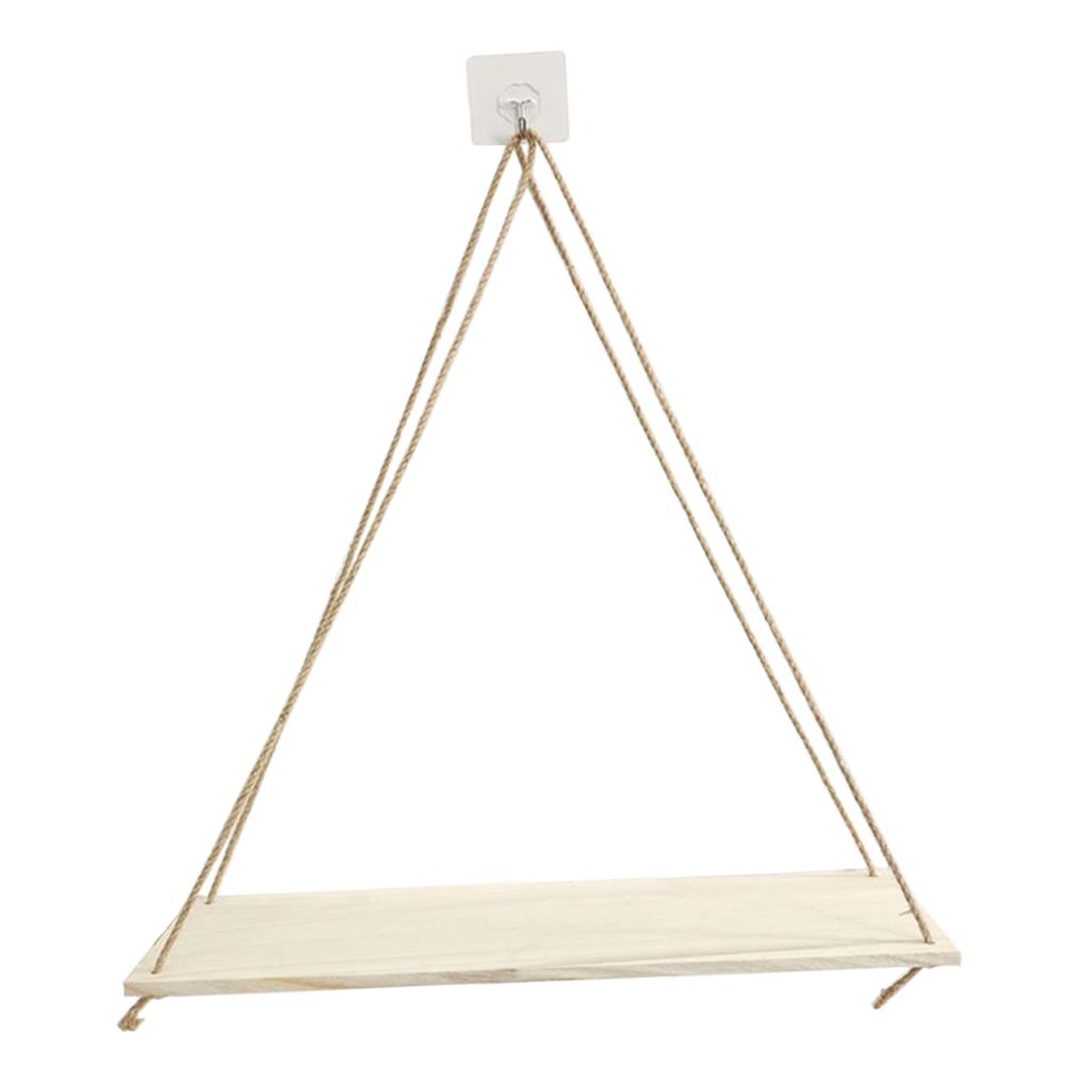 4pcs Decorative Wall Mounted Shelves Hanging Shelves w/ Rope Kitchen Decor