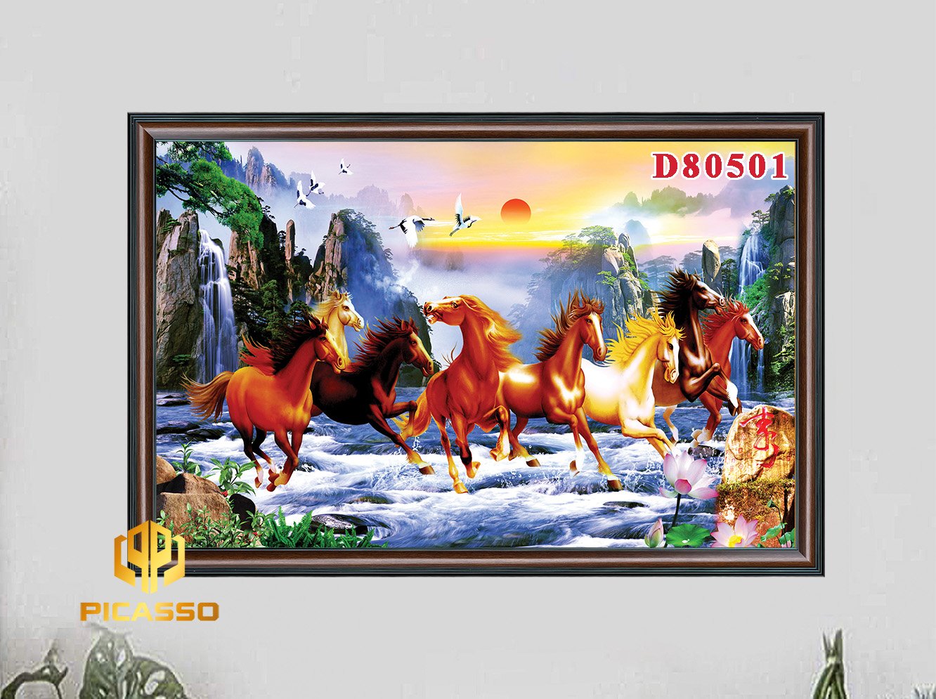 Tranh kính cường lực Bát mã tung hoành D805 35
