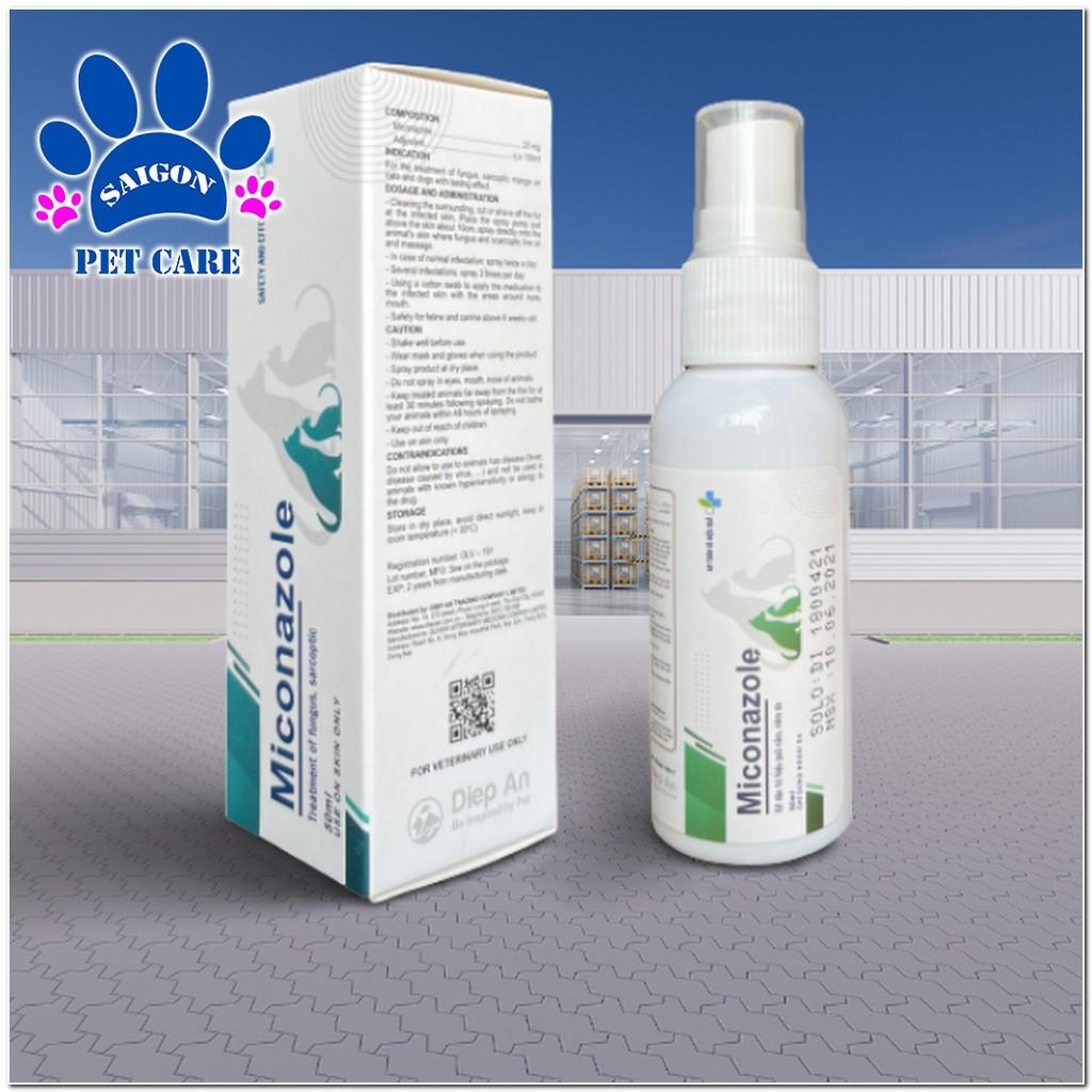 Chai xịt trị nấm, viêm da Miconazole cho chó mèo 50ml