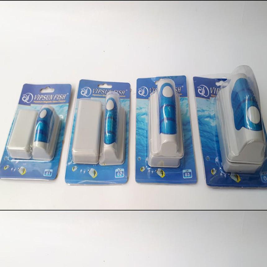 Bộ Cọ nam châm dùng cho Bể Cá Cảnh Mini kính dày từ 5-15cm