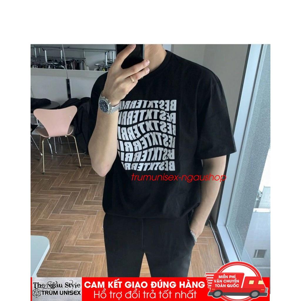 Áo thun form rộng tay lửng nam nữ unisex phong cách hoang dã hàn quốc in chữ BESTXTERRIC trumunisex aothununisex