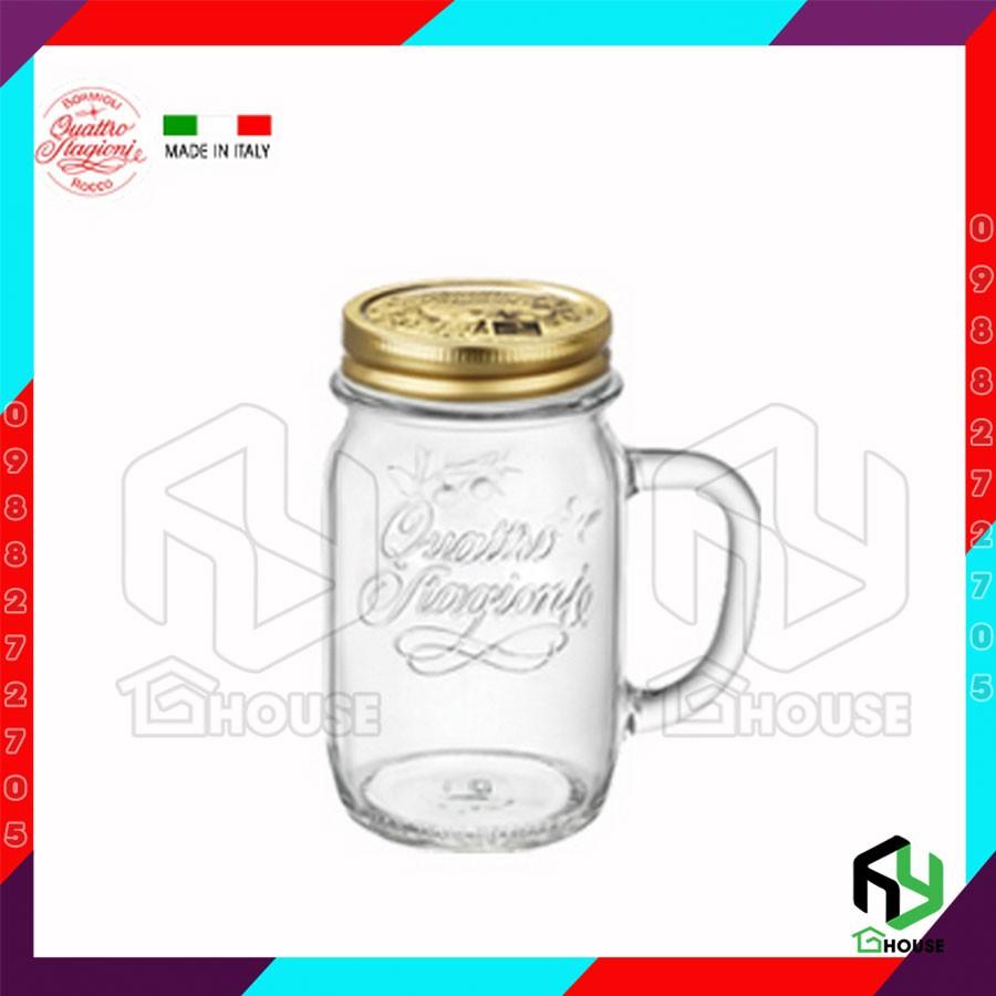 Ly thủy tinh có quai đựng nước ép QUATTRO - Bormioli Rocco - 415ml - Hàng Chính Hãng
